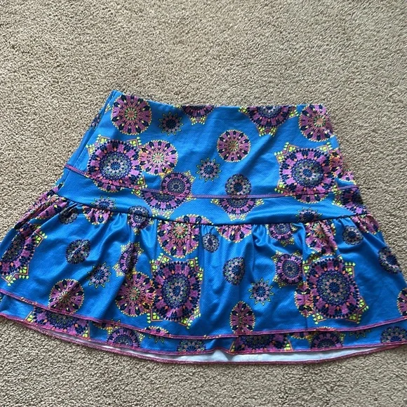Lucky in Love Blue and Pink Patterned Skort - Picture 7 of 7